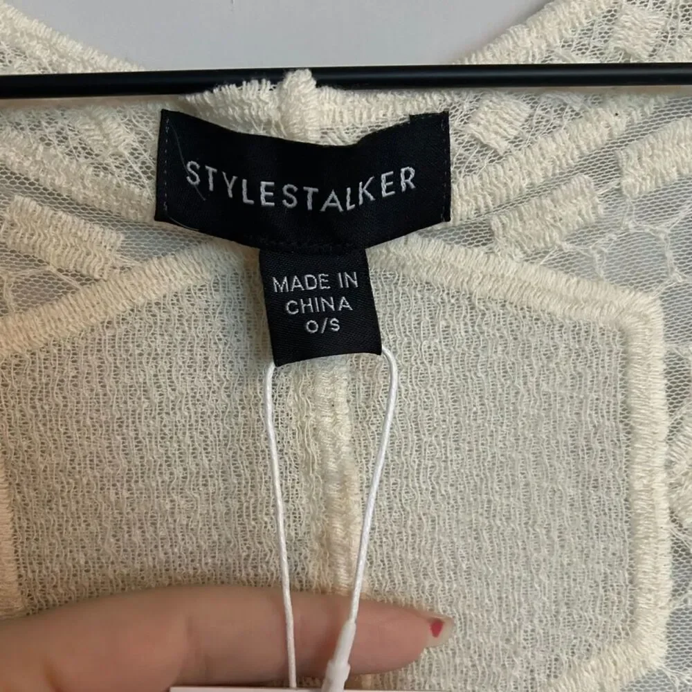 Stylestalker Long Embroidered Lace Bohemian Cardigan Kimono Cover Up Ivory